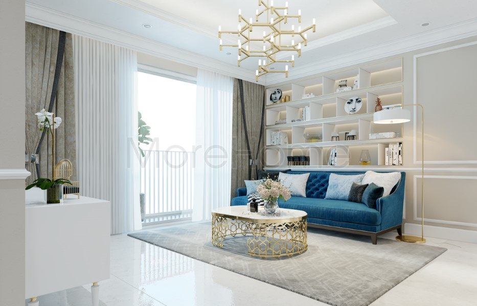 Thiết kế nội thất phòng khách căn hộ Vinhomes Central Park Tân Cảng